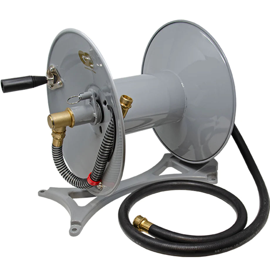 General Pump DHRA50300SS 3/8 x 300' 5000 PSI Stainless Steel A-Frame Pressure Washer Hose Reel