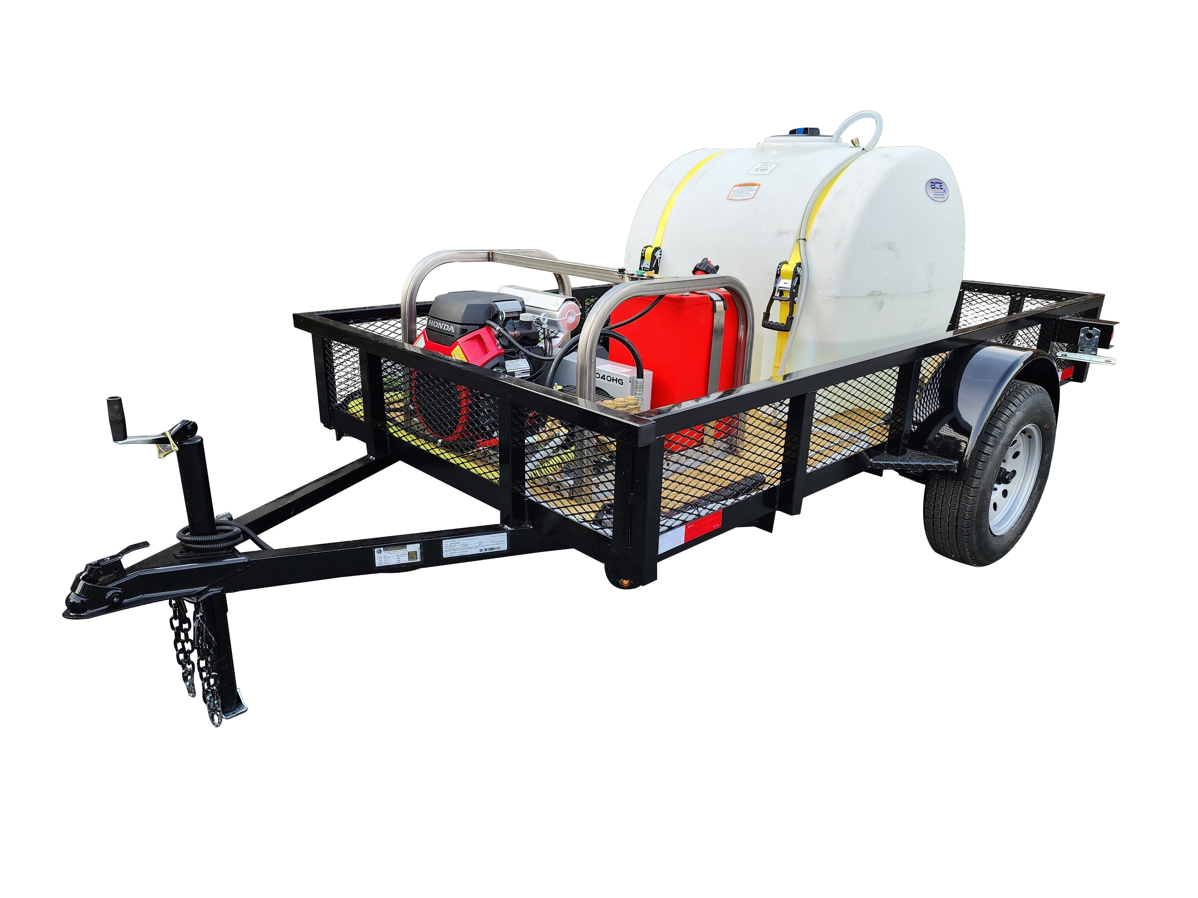Hydro Max -8gpm at 3000psi Cold Water Trailer Package -Single Axle BCE Cleaning Systems