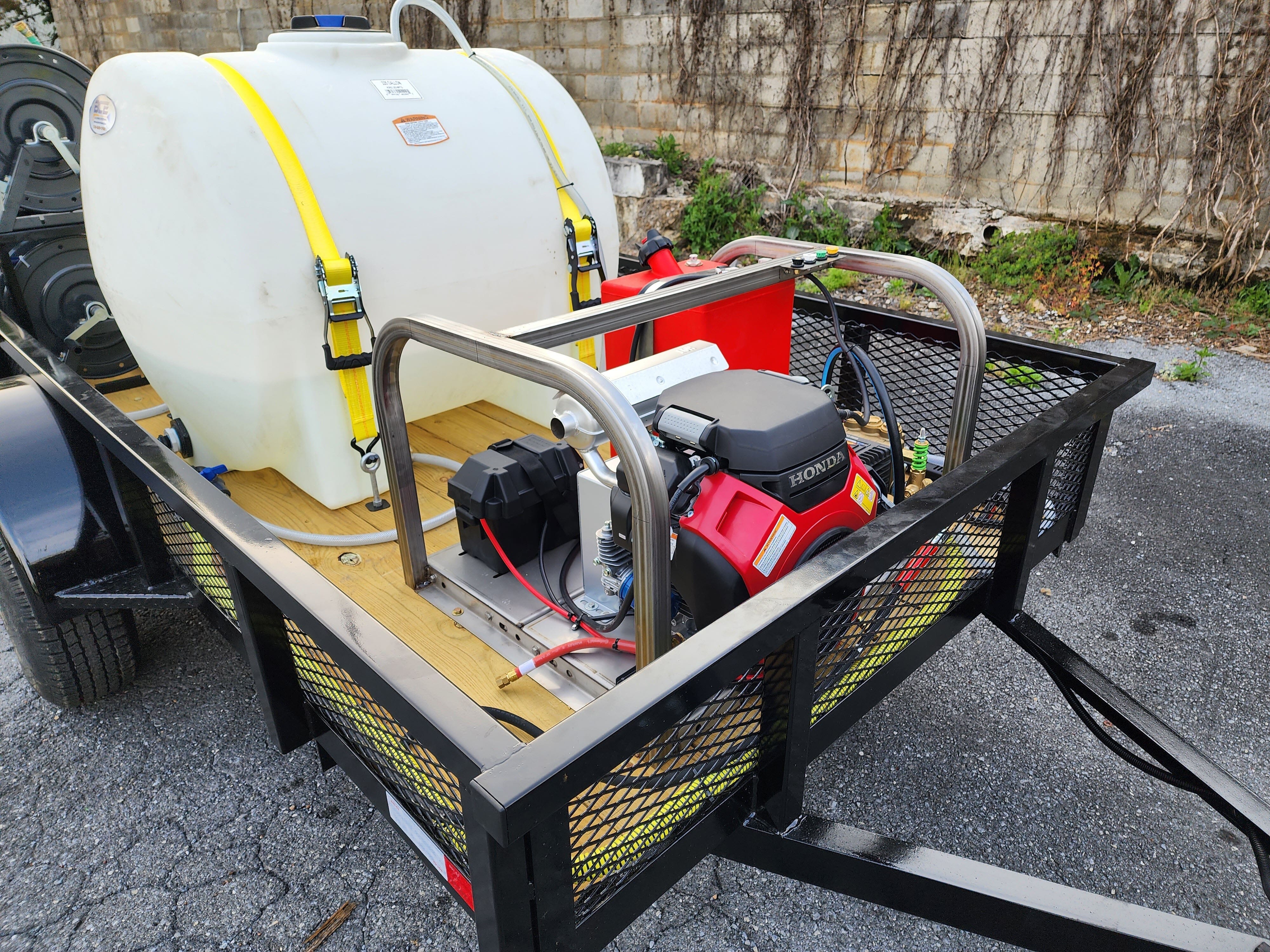 Hydro Max -8gpm at 3000psi Cold Water Trailer Package -Single Axle BCE Cleaning Systems