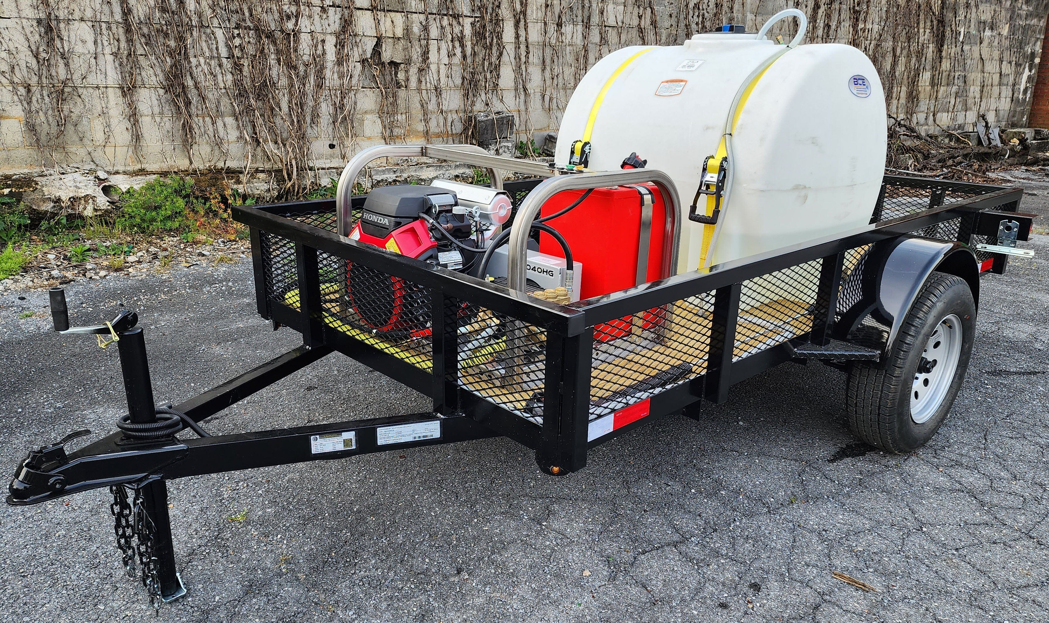 Hydro Max -8gpm at 3000psi Cold Water Trailer Package -Single Axle BCE Cleaning Systems