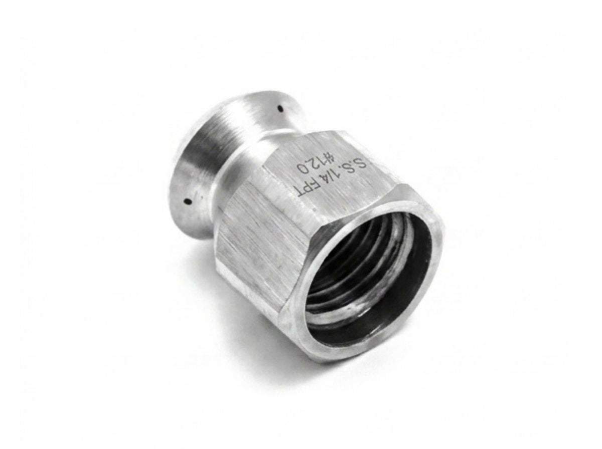 1/4" FPT Stainless Steel Rotating Sewer Jetter Nozzle | Size 12.0 Sewer Jetter Nozzle Veloci Performance Products