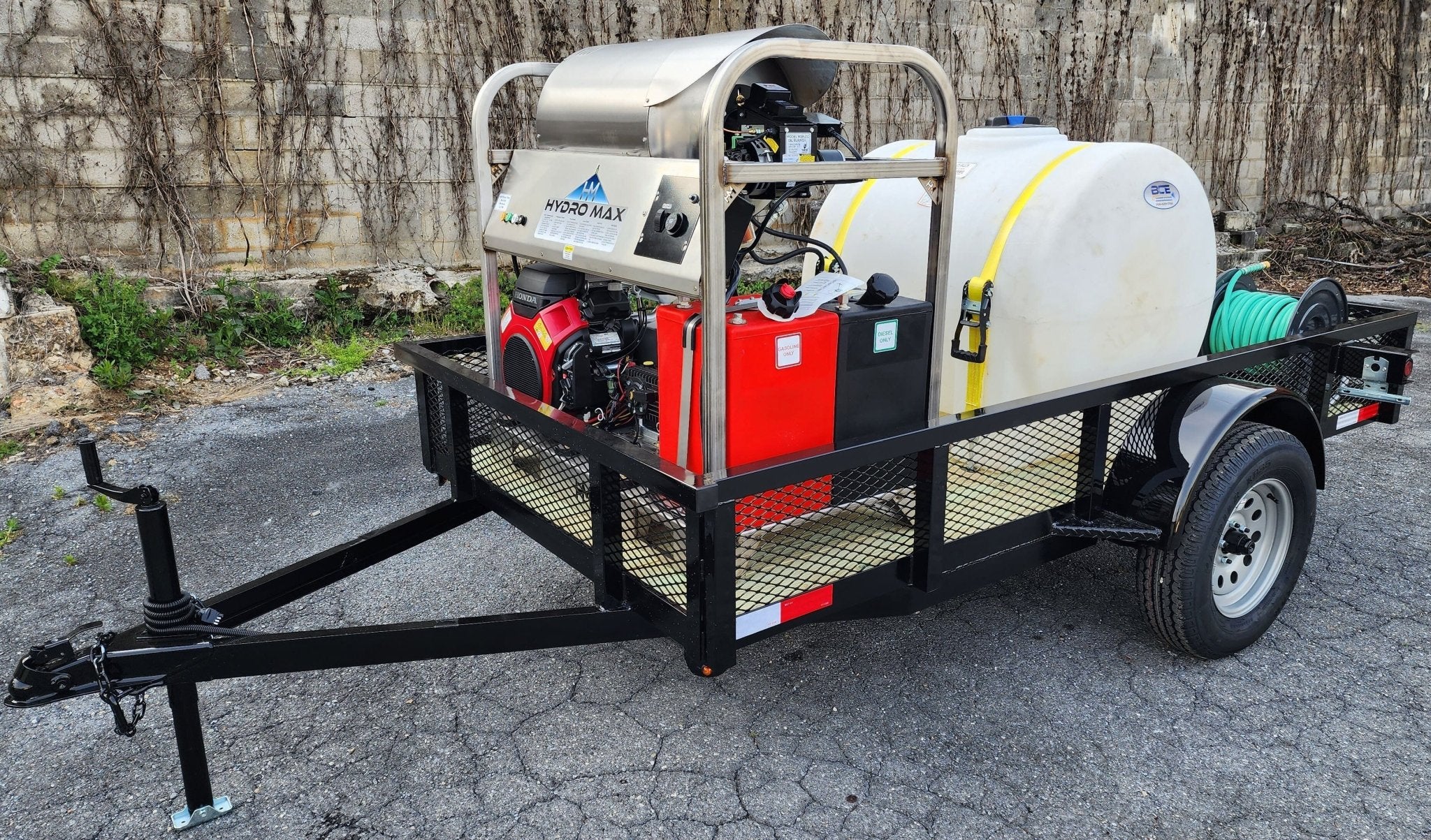 Hydro Max - 10gpm at 3000psi Hot Water Trailer Package - Single Axle - BCE Cleaning Systems