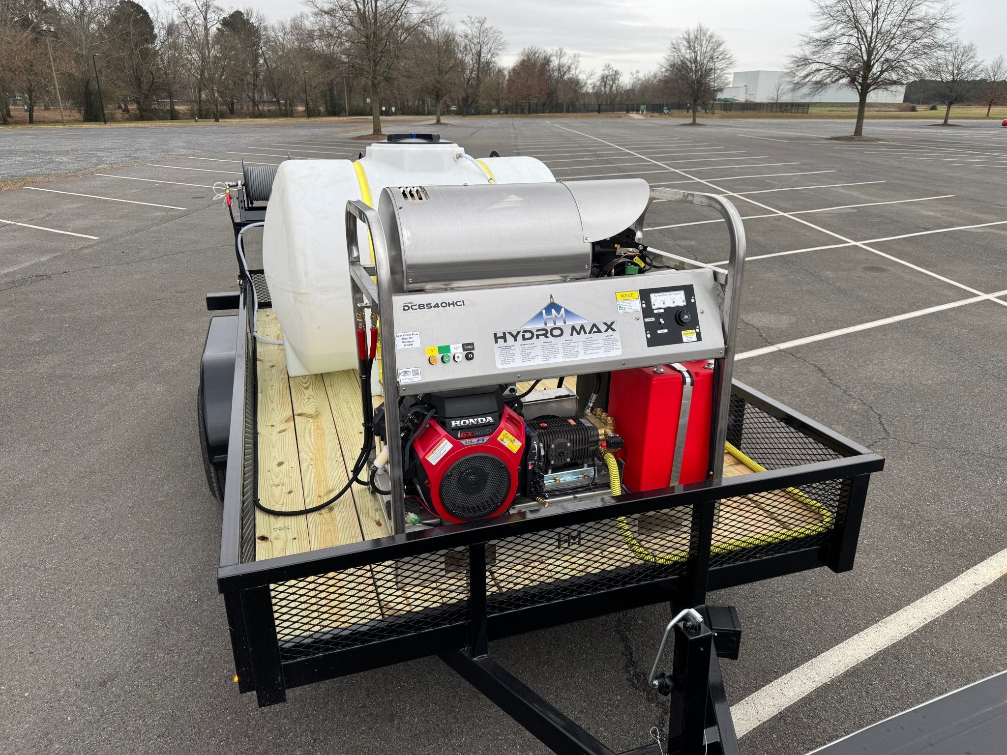 Hydro Max 8gpm at 4000psi Hot Water Trailer Package-IGX Honda-Fuel Inj