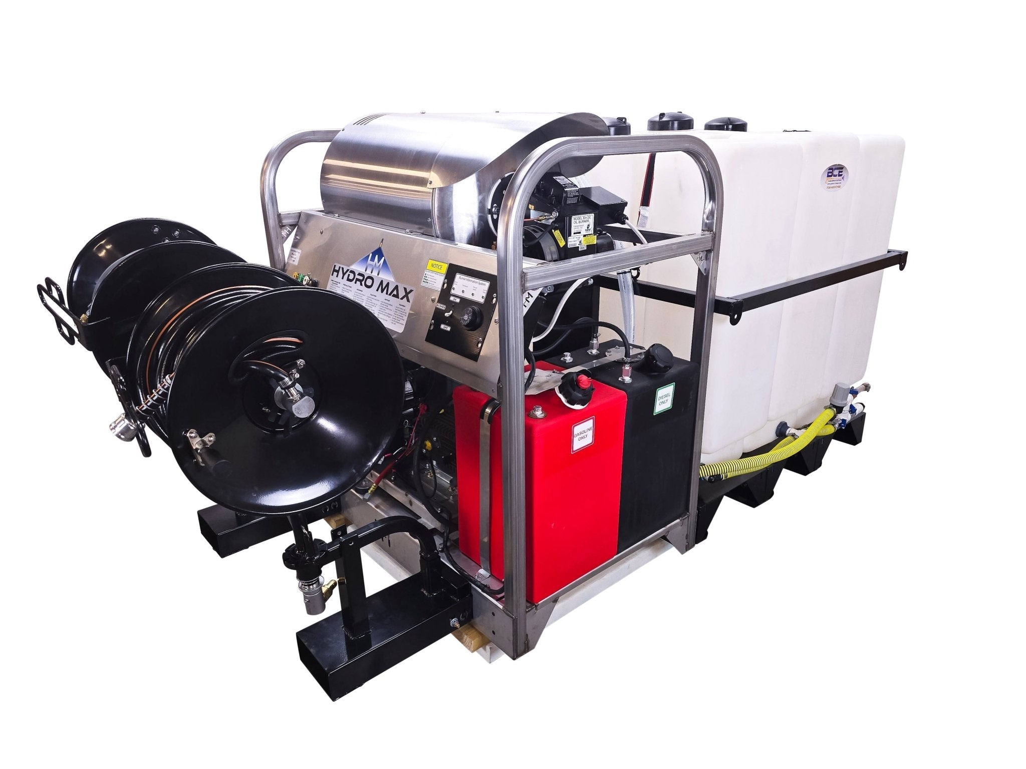 Hydro Max Tank Skid - TSDC8540KCi - 100 (100gallon) 8gpm@4000psi - Hot Water - BCE Cleaning Systems