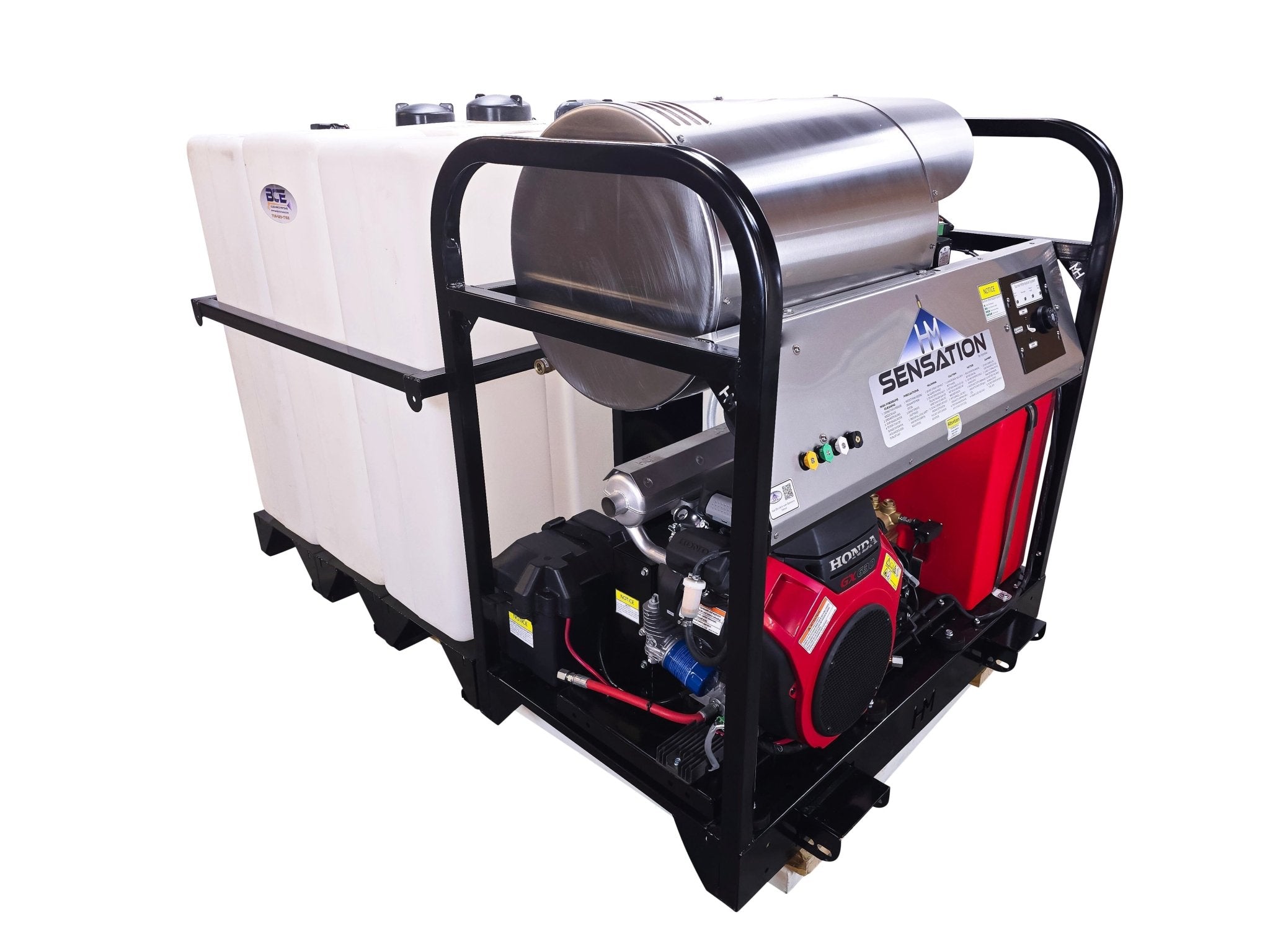 Hydro Max Tank Skid - TSSG840HA - 300 (300 gallon) 8gpm@3500psi - Hot Water - BCE Cleaning Systems