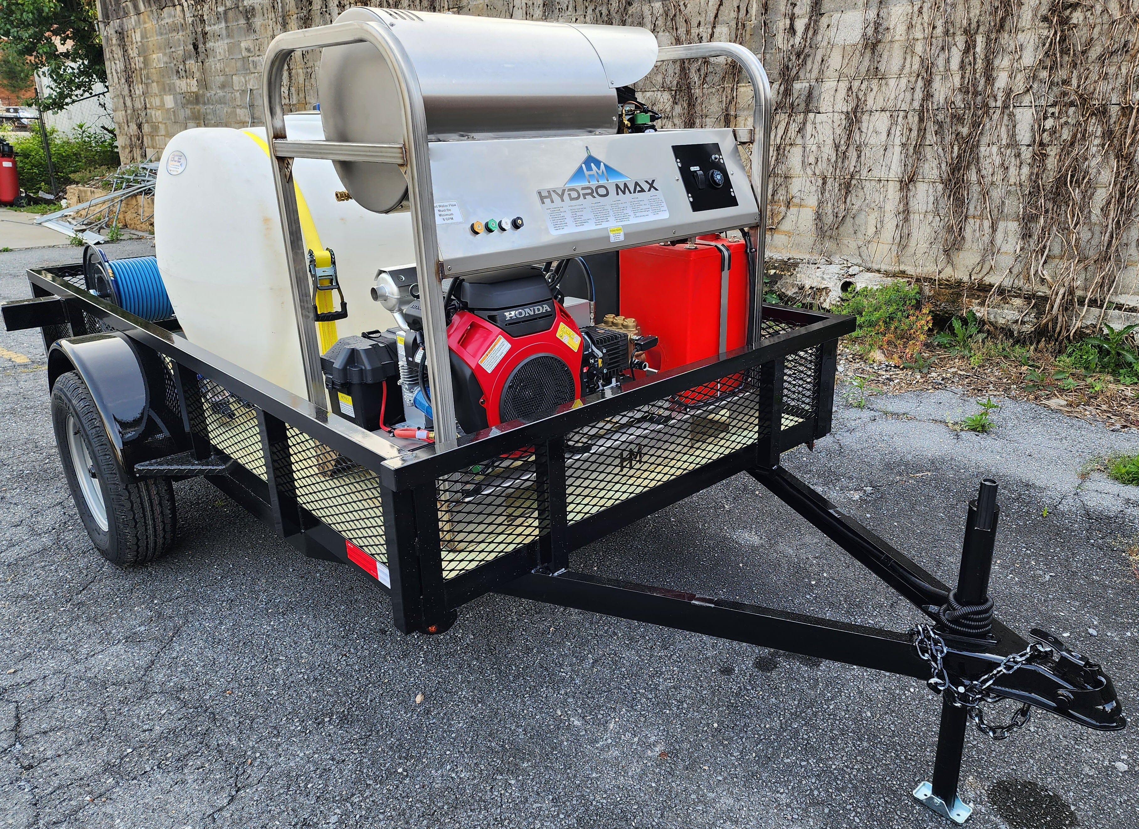 Hydro Max -8gpm at 3000psi Hot Water Trailer Package -Single Axle BCE Cleaning Systems