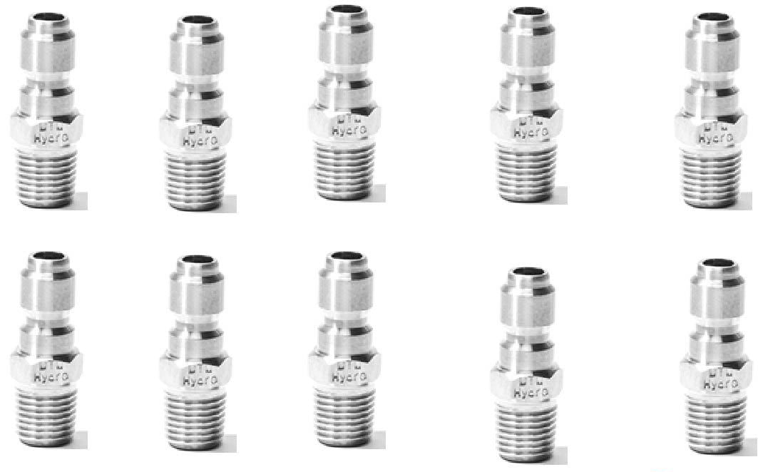 1/4" QC Plug - MPT - Stainless Steel (10 Pack) - BCE Cleaning Systems