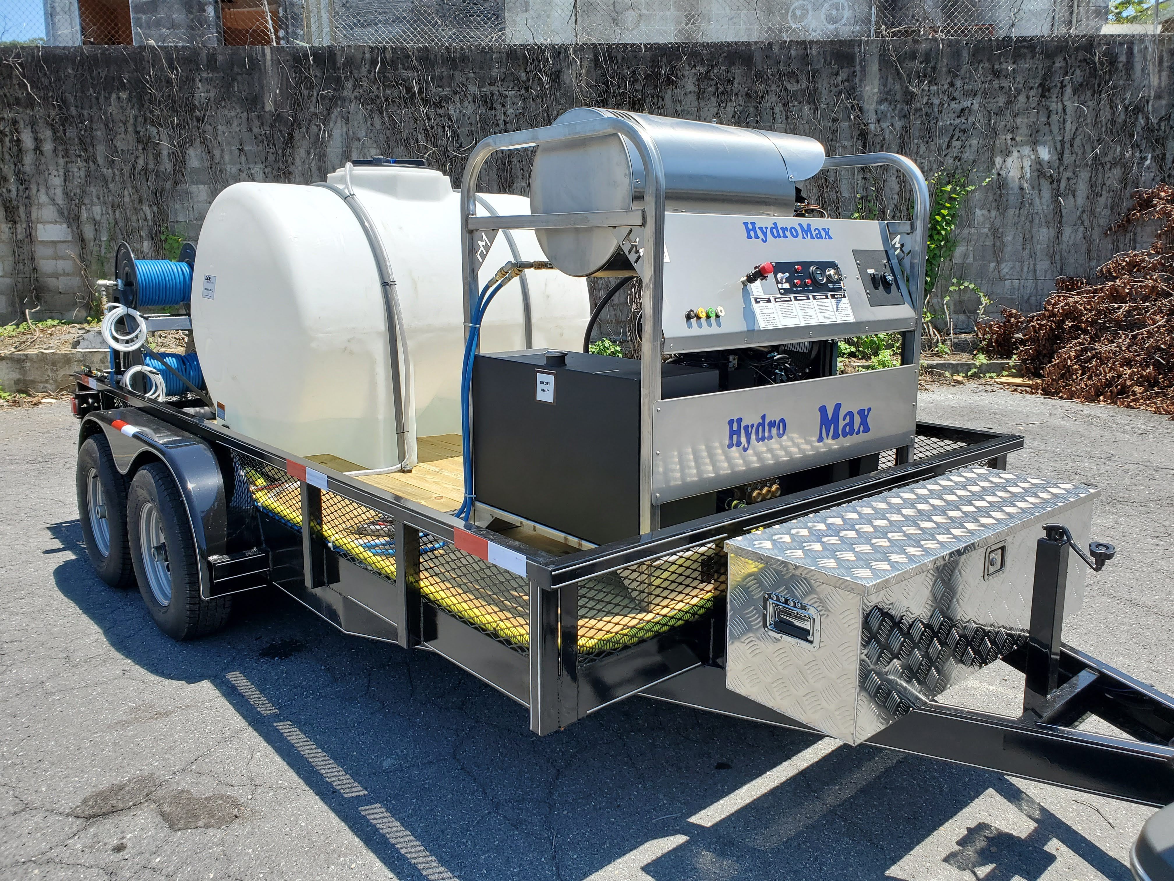 Hydro Max-8gpm at 4000psi Hot Water Trailer Package-Diesel Engine BCE Cleaning Systems