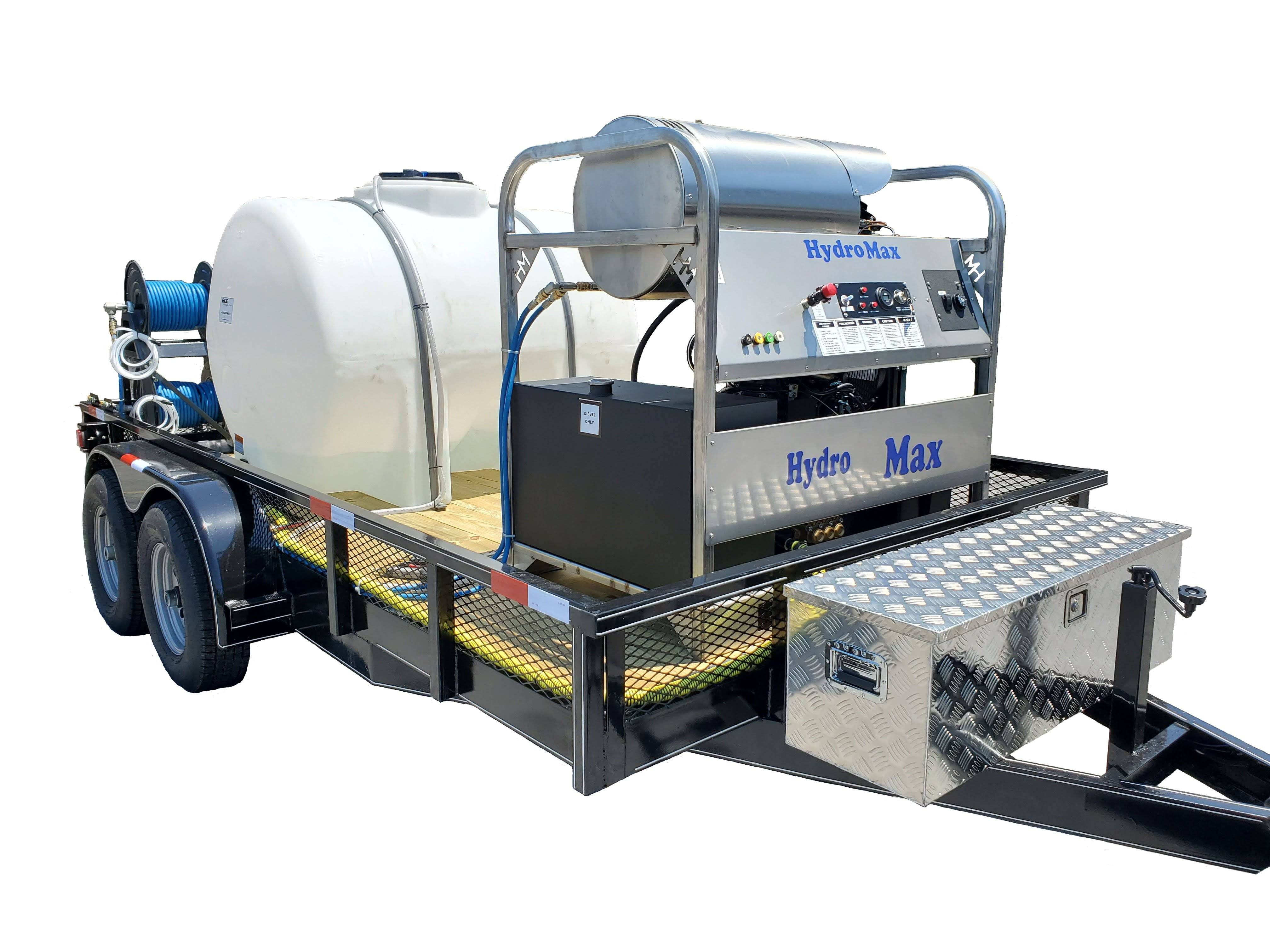 Hydro Max-8gpm at 4000psi Hot Water Trailer Package-Diesel Engine BCE Cleaning Systems 