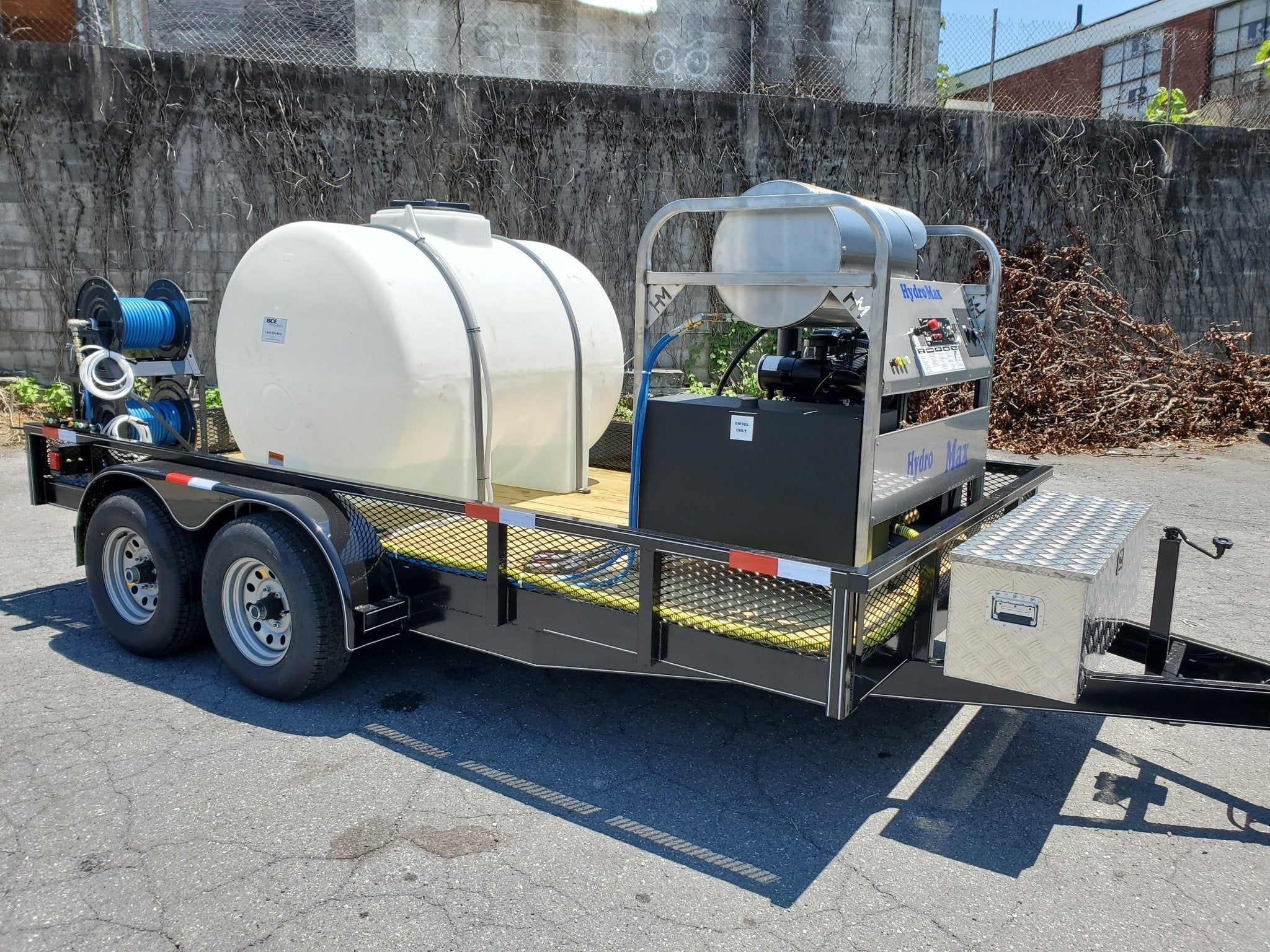 Hydro Max - 10gpm at 3200psi Hot Water Trailer Package - Diesel Engine - BCE Cleaning Systems