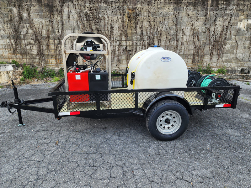 Hydro Max -10gpm at 3000psi Hot Water Trailer Package -Single Axle BCE Cleaning Systems 