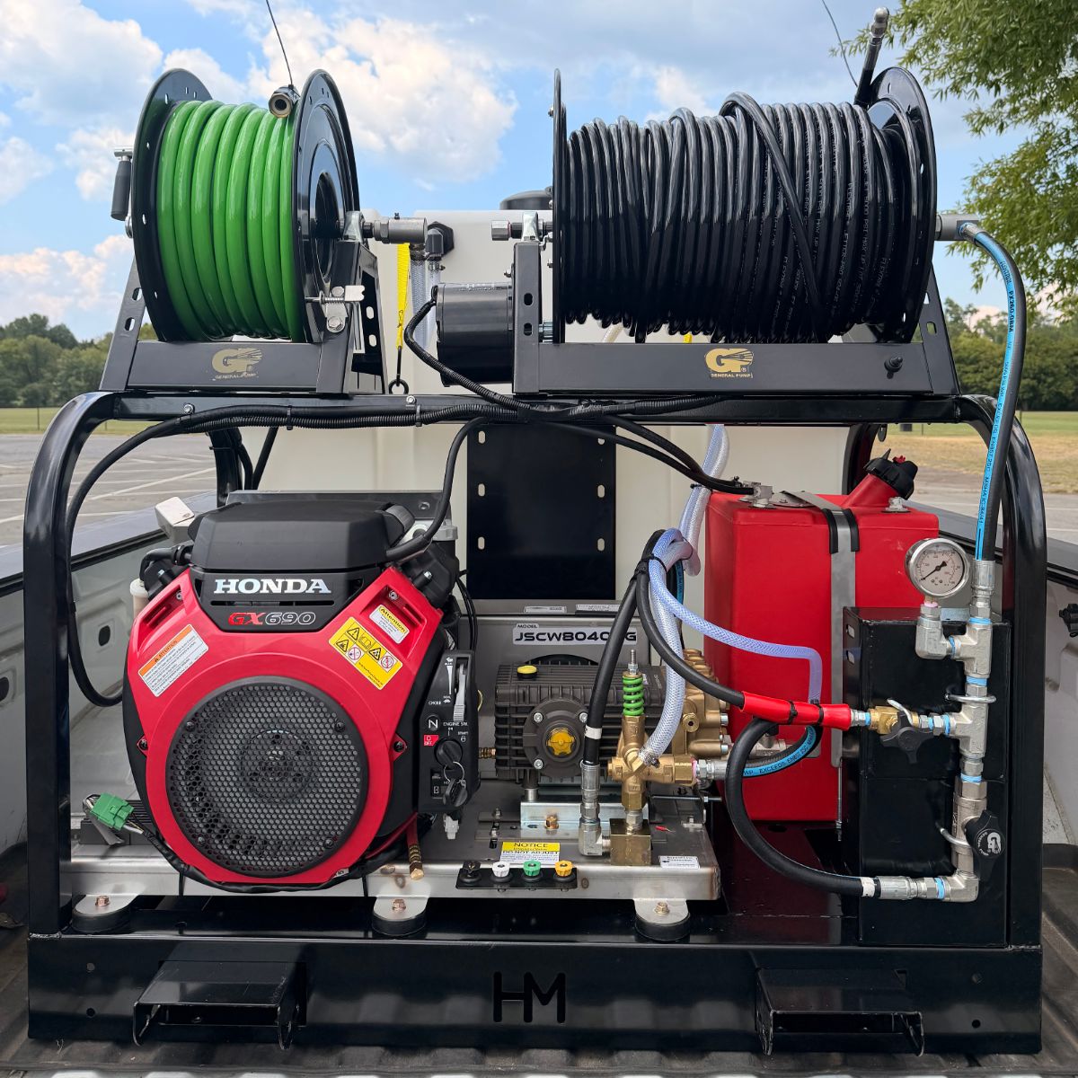 Industrial Skid Sewer Jetters Pressure Washer Tank skid BCE Cleaning Systems 