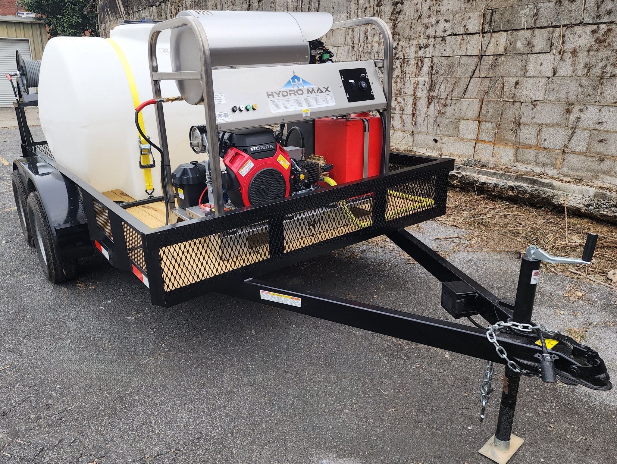 Hydro Max 10gpm at 3000psi Hot Water Trailer Package - SS Unit - BCE Cleaning Systems