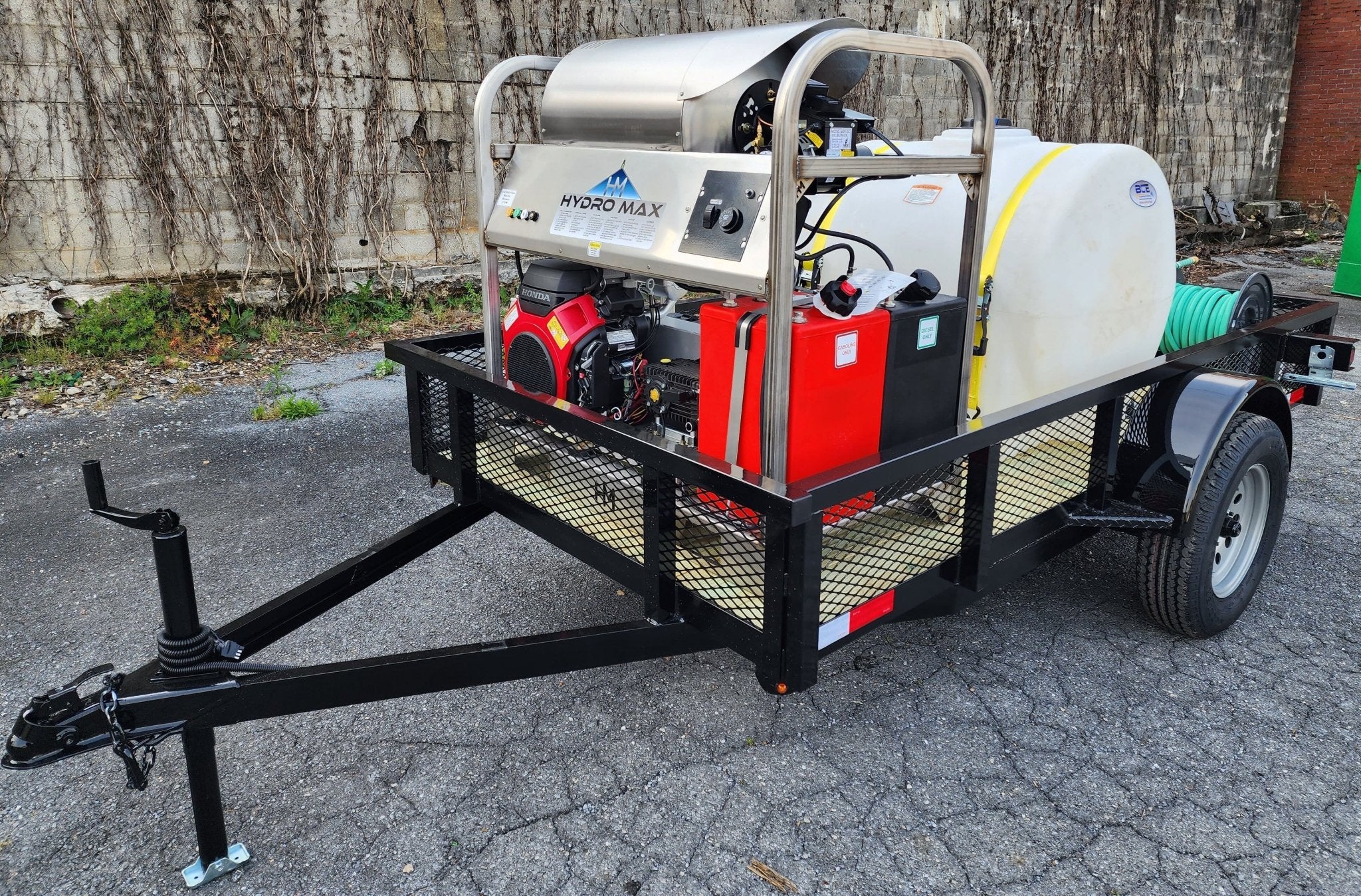 Hydro Max - 5gpm at 5000psi Hot Water Trailer Package - Single Axle - BCE Cleaning Systems