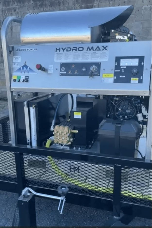Hydro Max-8gpm at 4000psi Hot Water Trailer Package-Diesel Engine