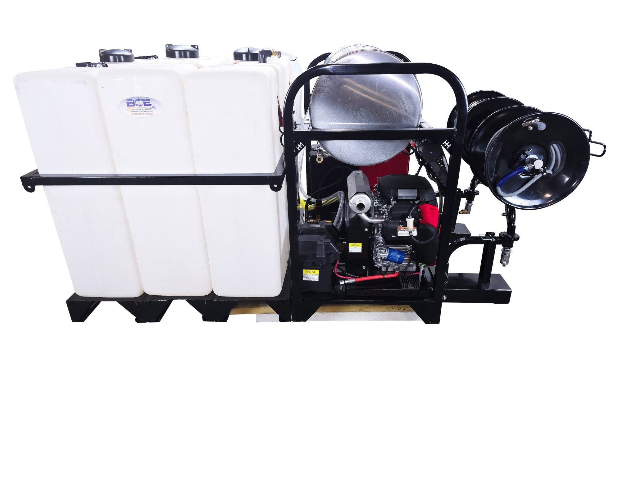 Hydro Max Tank Skid - TSSG840HA - 300 (300 gallon) 8gpm@3500psi - Hot Water - BCE Cleaning Systems