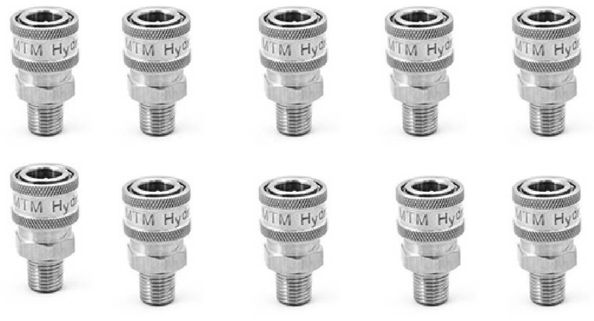 1/4" Quick Coupler Socket - MPT - Stainless Steel - (10 - Pack) - BCE Cleaning Systems