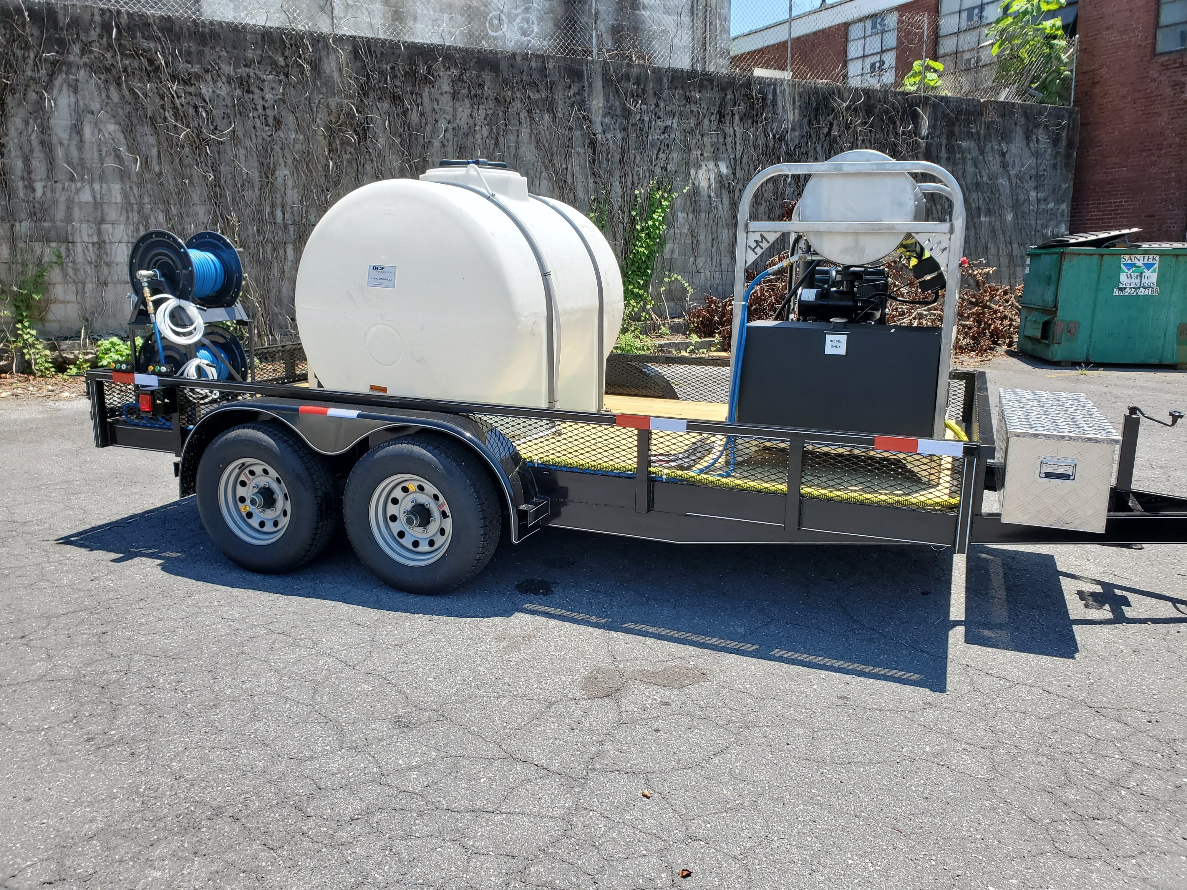 Hydro Max-10gpm at 3200psi Hot Water Trailer Package-Diesel Engine BCE Cleaning Systems 