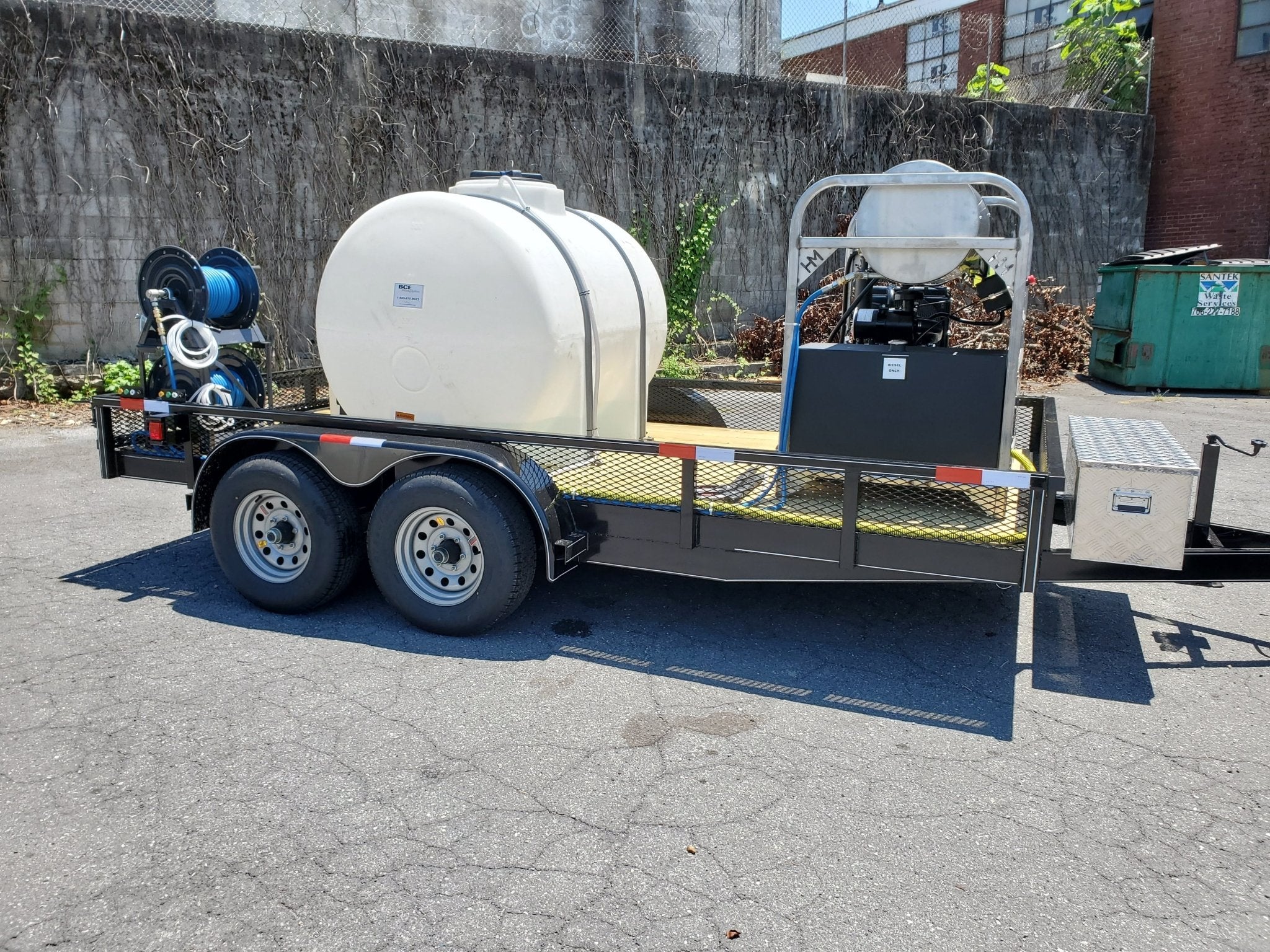 Hydro Max - 8gpm at 4000psi Hot Water Trailer Package - Diesel Engine - BCE Cleaning Systems